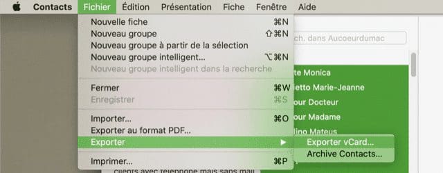 Export your address book to an Excel file