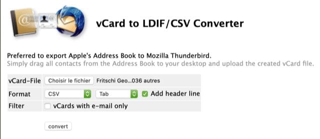 Export your address book to an Excel file