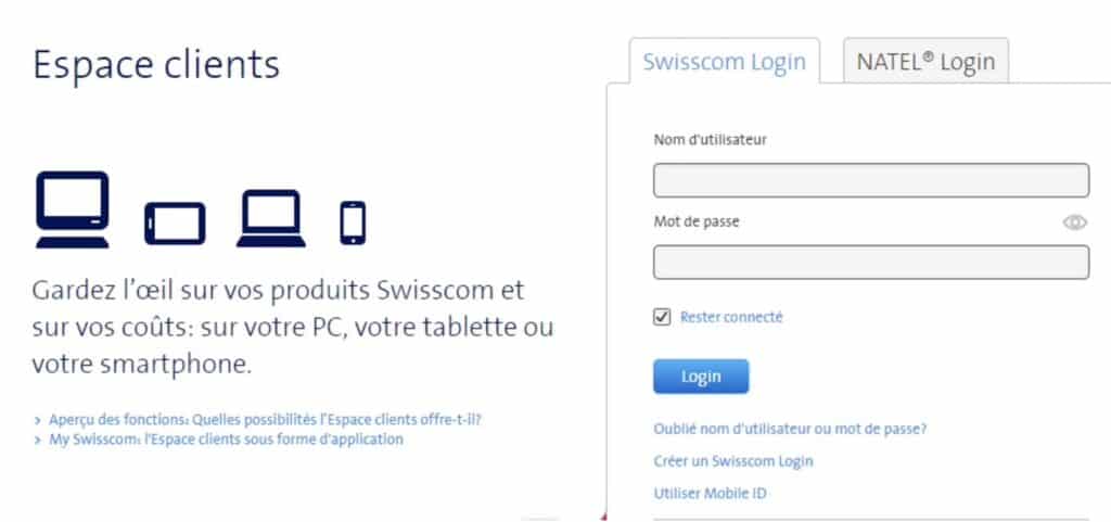 espace client Swisscom