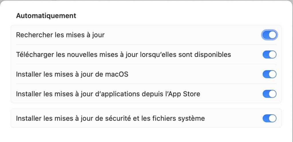 Mise à jour Mac