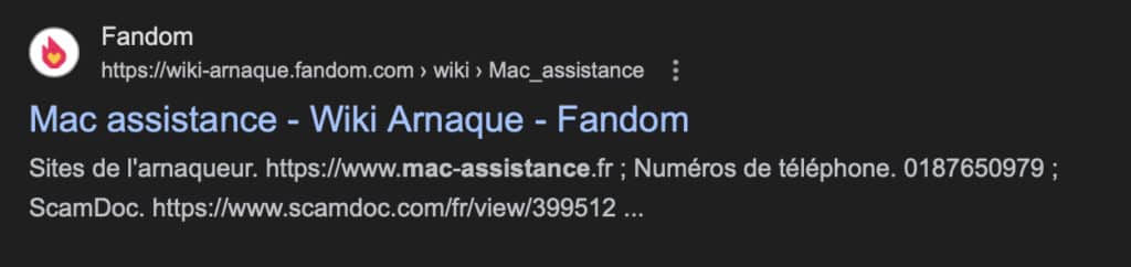 attention aux arnaques Mac assistance