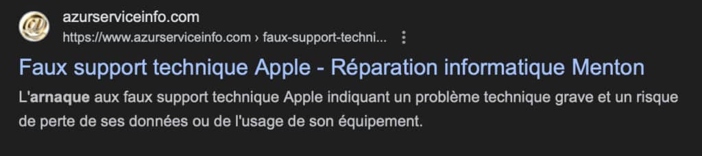 attention aux arnaques Mac assistance