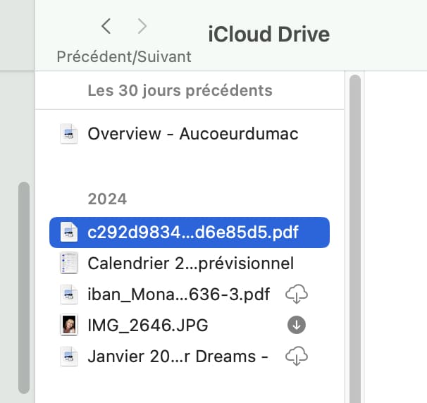 iCloud Drive et ses nuages