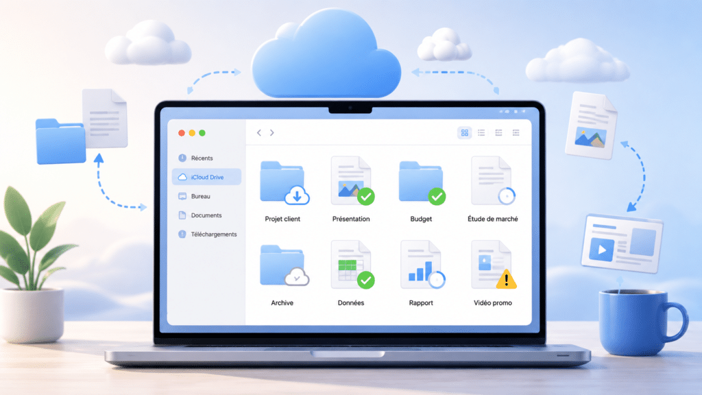 statuts et icônes iCloud Drive dans le Finder sur Mac