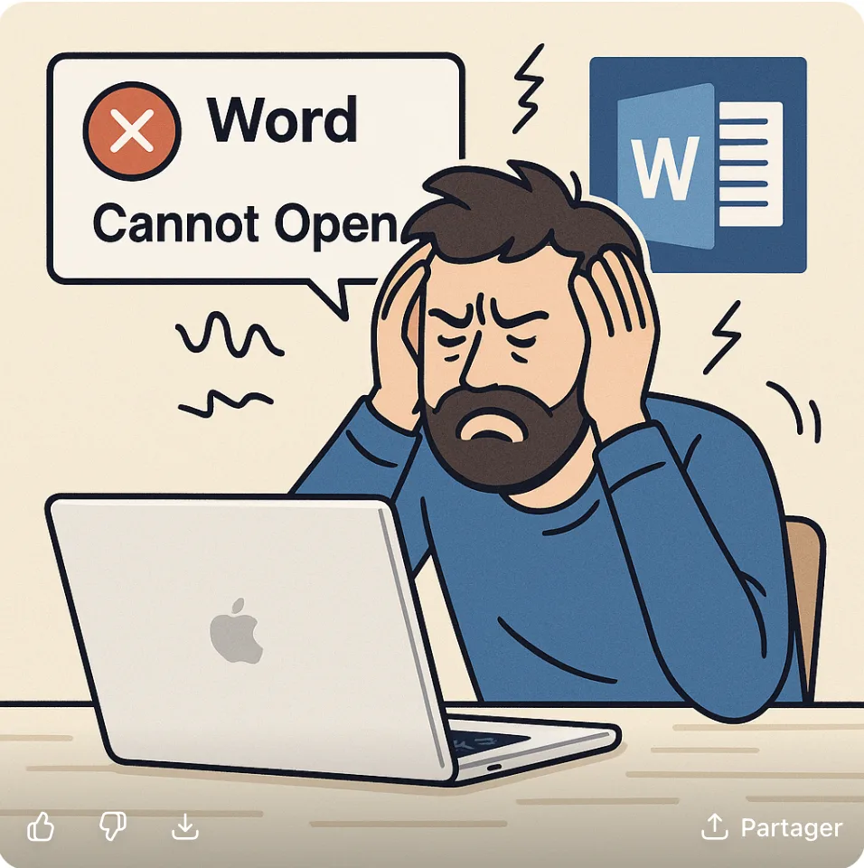 word 2021 ne s'ouvre plus avec Mac OS Séquoia