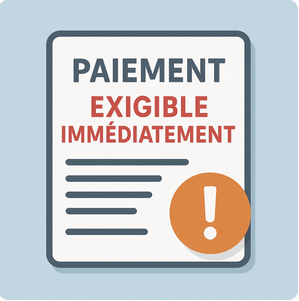 rappel conditions de paiement exigible immédiatement