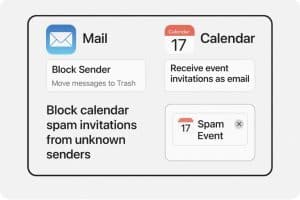 bloquer invitations calendriers IOS Mac