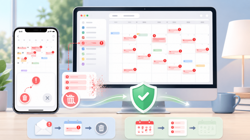 Spam et événements indésirables dans Calendrier sur iPhone et Mac