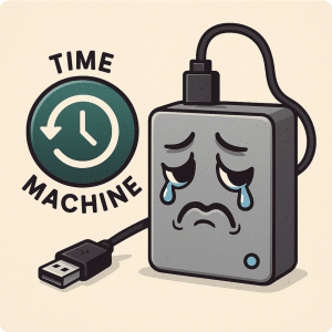 Time Machine disque externe non branché et instantanés locaux sur Mac