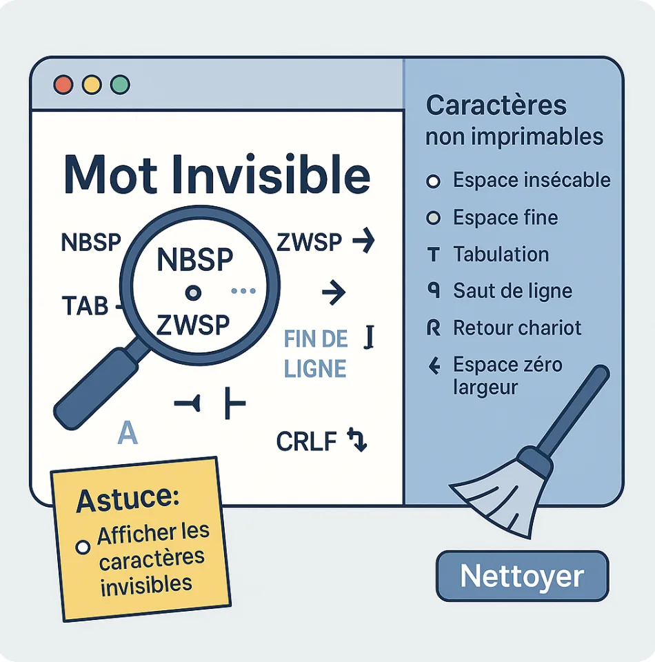 attention aux caractères non imprimables