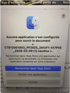 VaudTax Mac sauvegarde