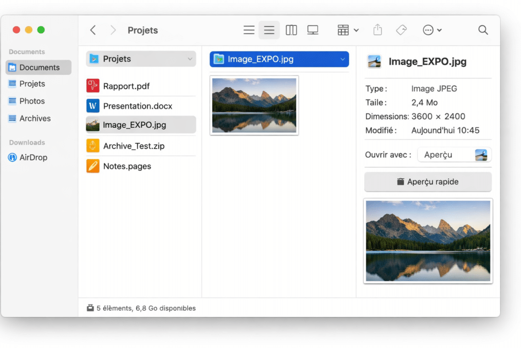 extensions de fichiers sur Mac