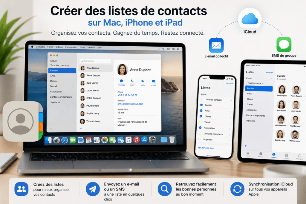 créer et utiliser une liste de contacts