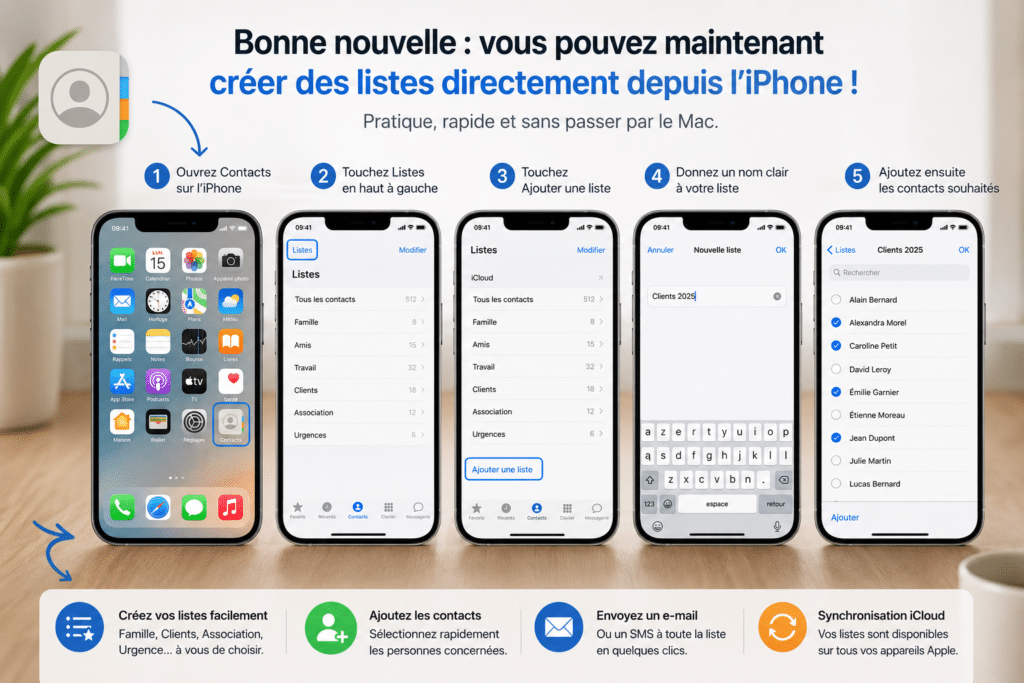 creer une liste depuis l'iphone