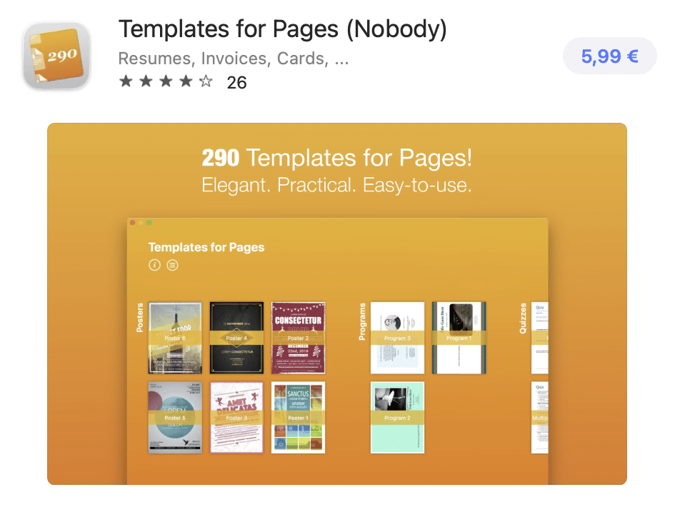 Modèles pour Pages