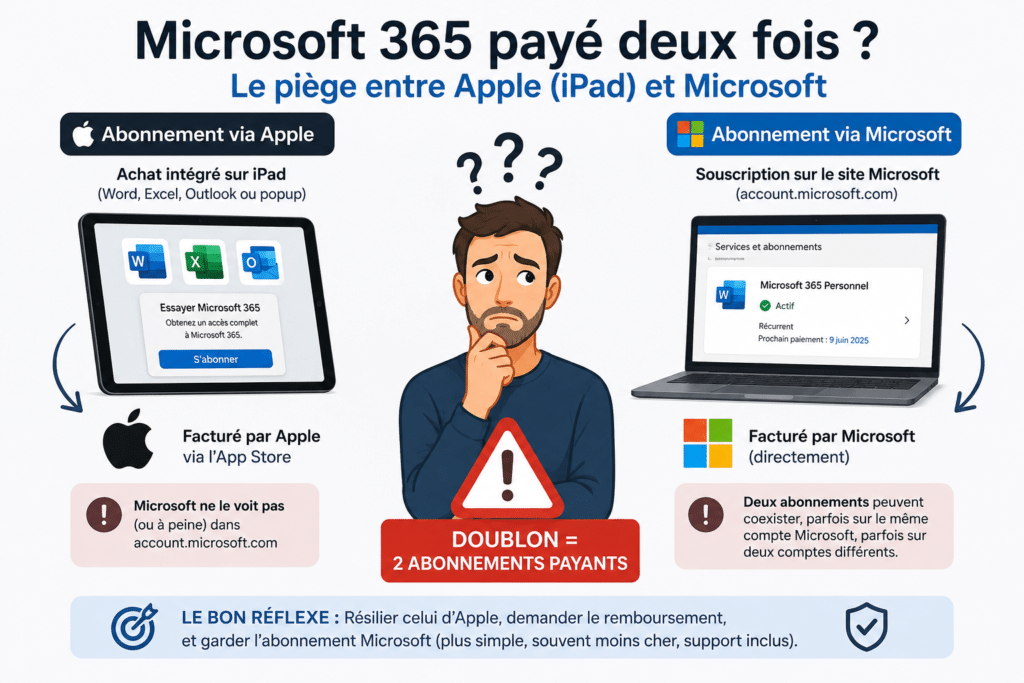 microsoft 365 payé deux fois