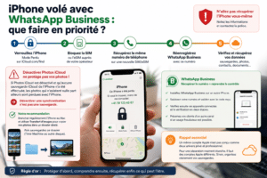 iPhone volé avec WhatsApp Business : sécuriser le téléphone, le numéro et les conversations clients