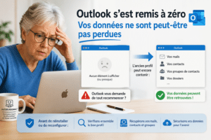 Outlook vide après Office 2024 sur Mac avec récupération de l'ancien profil, des mails et des contacts