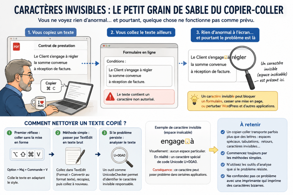 Copier-coller Mac : supprimer les caractères invisibles