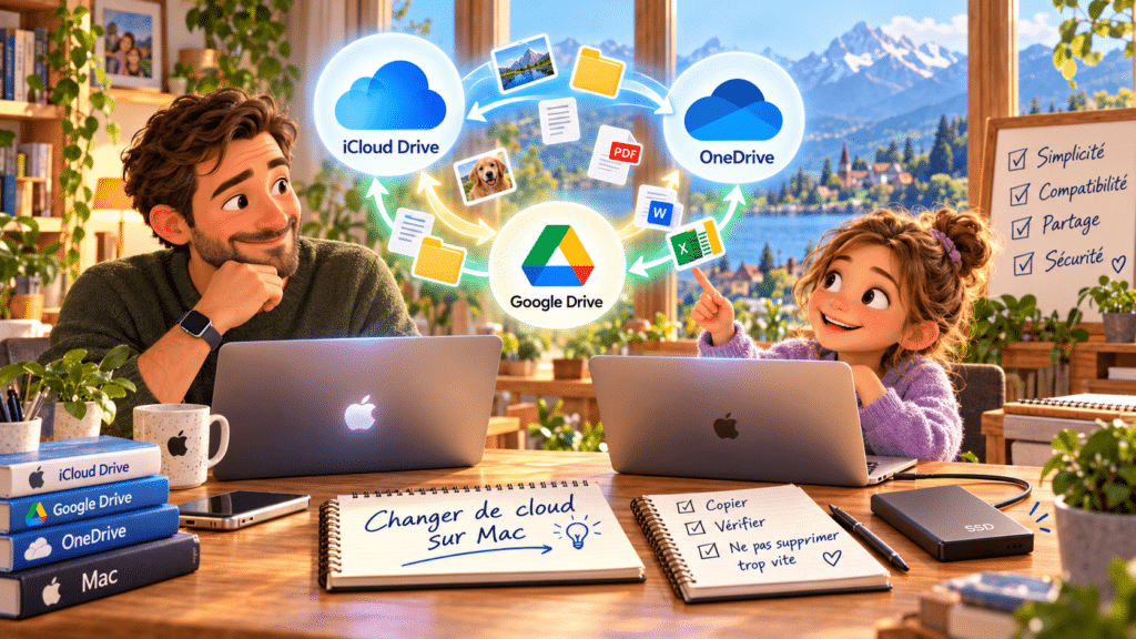 Transférer ses fichiers entre OneDrive, Google Drive et iCloud Drive sur Mac
