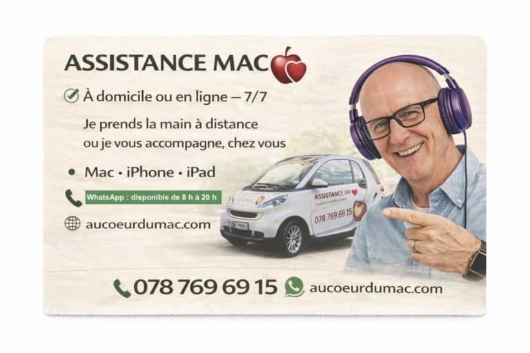 Assistance Apple Mac iPhone iPad à domicile Genève Lausanne particuliers séniors et indépendants